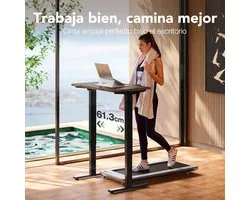 Electric Desk 80 x 48 cm – Height Adjustable Standing Desk with 4 Memory Settings, Modern Computer and Home Office Workstation – Durable Steel Frame – Brown – Abkantoor