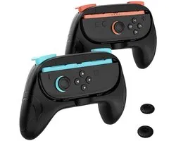 Sounix Joy Con Controller Grip geschikt voor Nintendo Switch 2 - Set van 2 - Met 2 Thumb Grips - Controller accessoire - Zwart