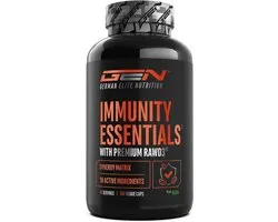 Immunity Essentials – 180 capsules – Immuniteitsondersteuning met vitamine C, D3 en zink – beta-glucan, groene-thee-extract, L-theanine, EGCG, quercetine, echinacea, vlierbes, pijnboombastextract, brandnetel – vegan formule – German Elite Nutrition