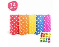 Isa's Friends® Sachets de distribution + autocollants - À distribuer - 12 pièces - Papier solide - Sachets de friandises