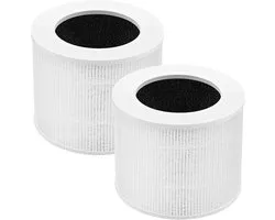 2 stuks vervangingsfilter voor LEVO-IT Core Mini Luchtreiniger, 3-in-1 hoog rendement True HEPA Core Mini Filter Vervanging, Actieve kool Air Clean Stoffiltratiesysteem (Maat: 2 stuks)