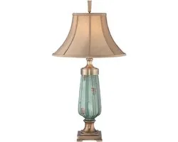 Quoizel LED Tafellamp Monteverde | 1X E27 Max 60W | Green/Aged Brass