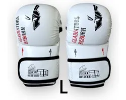 MMA Handschoenen | Gladiatorsreborn | wit | Unisex | L | MMA Sparring Gloves White | Bokshandschoenen | UFC | 7oz | MMA | Bokshandschoenen | Kickboksen | Vechtsporthandschoenen | Grapplin | Krav maga