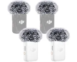 Pack van 4 Micro Windbeschermers voor Lavalier Microfoons, Geschikt voor DJI Mic 2 en OSMO Pocket 3, Professionele Schuim Popfilter voor Geluidsopname
