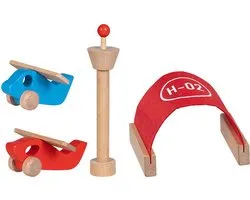Goki Playset Road Parts Airport avec Accessoires de vêtements pour bébé - 26 pièces.