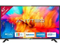 Télévision ANTTEQ AB42D1 42 pouces (TV 106 cm) - Dolby Audio, LED, HDMI, lecteur multimédia via USB, sortie audio numérique, triple tuner DVB-C/T2/S2, CI+, y compris mode hôtel