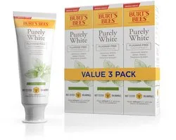 Burt's Bees Purely White Zen Peppermint Dentifrice Sans Fluor – Pack Avantage 3X – Dentifrice Naturel Sans Parabènes & Conservateurs