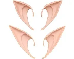 MAKFORT Fairy Pixie Soft Elf Ears Cosplay Accessories Halloween Party Pointed ProstheticTips Ear 2 Different Pairs - ShopVlot