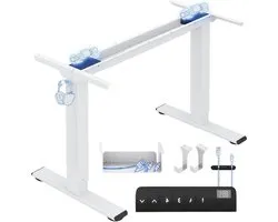FlexiSpot E1 Pro Verstelbaar Tafelframe - Elektrische Tafelpoten Met 2 Motoren, LED Hoogtedisplay En 4 Geheugenfuncties, 2 Haken & Kabelmanagement (Wit)