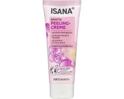 Crème exfoliante douce ISANA - 1x 75 ml | Extrait d'abricot et huile d'amande - Sans alcool - pH neutre | Pour une peau nettoyée et douce