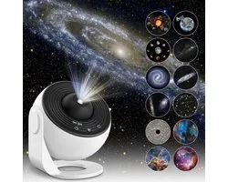 Planetarium-sterrenprojector, sterrenstelselprojector, neonlicht, realistisch sterrennachtlicht met 12 filmschijven