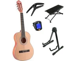 LaPaz C30N klassieke gitaar 3/4-formaat naturel + statief + accessoires