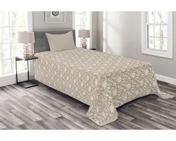 ABAKUHAUS Dagdeken Set – Kakao & Crème – 170x220 cm – Kussenslopen