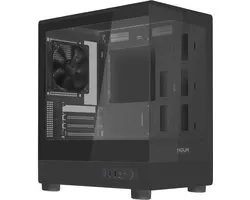 SnelShoppen - Gaming PC Behuizing Micro-ATX - Zwarte Ventilator 120 mm - Dubbel Gehard Glas Micro Tower voor Computer - Compacte en Stijlvolle Behuizi