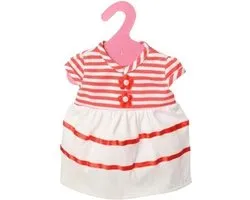 Gerardo's Toys Robe Bébé Poupée Rayée 46 Cm Blanc / Rouge