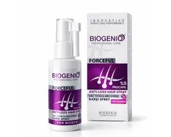 Biogeniq Forceful %5 Procapil Anti-Hair Loss Spray voor Vrouwen 60 ml – Professionele Haaruitval Behandeling met Procapil – Versterkt Haarwortels, Ondersteunt Haargroei en Verzorgt de Hoofdhuid – Intensieve Haarverzorging voor Dunner Wordend Haar**