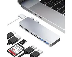iMounts MacBook Air usb-c hub - Pro/Air - Neo - HDMI - USB3.0 - SD reader - M1/M2/M3/M4/M5 - Zilver