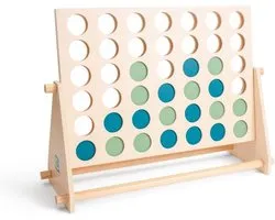 BS Toys 4 bij Elkaar / Vier bij Elkaar XL – Houten Buitenspel & Familiespel – Groen/Blauw - Vanaf 6 jaar