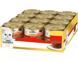 Gourmet Gold Savory Tower - Alimentation humide Nourriture pour chat - Bœuf - 24 x 85 g