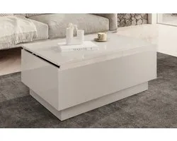 Meubella - Salontafel Micha - Hoogglans wit - 90 cm