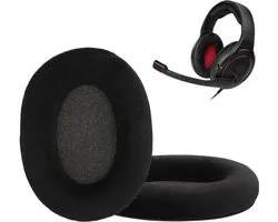 kwmobile 2x fluwelen oorkussens geschikt voor Sennheiser GAME ZERO / HD380PRO / PXC450 / PXC350 / PC350 / PC360 koptelefoons - Kussens voor over-ear-koptelefoon in zwart