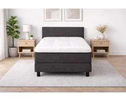 Boxspring Ayla Royal - 90x200 Compleet - Antraciet Glad - Ayla Matrassen - 1 persoons