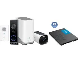 Eufy Video Doorbell E340 avec carillon + HomeBase 3 S380 + EufyCam 3 + SSD 240 Go pour 3 ans de stockage - Avantage bundle