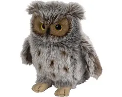 Nature Planet Pluche Oehoe uil knuffeldier - 18 cm - Vogels/uilen Knuffels