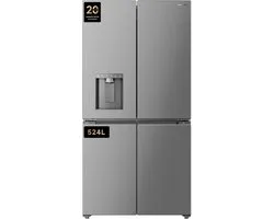 Dreame FizzFresh™ Koelkast DRC560WMXEEUP – Side-by-side met SparklingBar, IceDUO Automatische IJsmaker, MatteSilk RVS, 524 liter, WiFi, Energieklasse E