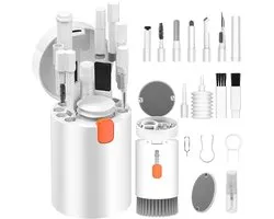Ryoudavell - 20-in-1 Multifunctionele Schoonmaakset voor Elektronica - Toetsenbord Reinigingsborstel & Oortjes Cleaner Kit voor AirPods - Multi-Tool voor Laptop, Oetsenbord Schoonmaak - Camera - Telefoon - PC - Complete Accessoire Kit