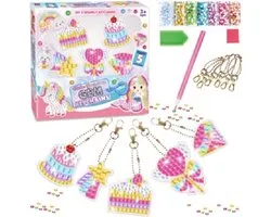 Diamond Painting Sleutelhangers - 5 stuks - Compleet Hobbypakket - Ronde steentjes