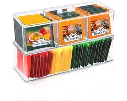 Allecto - Tea Box - Tea Organizer - Stackable - Transparant