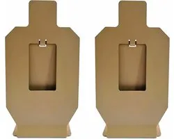 2-delige reset metalen schaal omlaag silhouet doelstandaard voor pistool airsoft BB geweren | Scale-Down stalen doelschijven, optimaal voor nauwkeurige schietoefeningen met pistool, airsoft-wapens en BB-pistolen