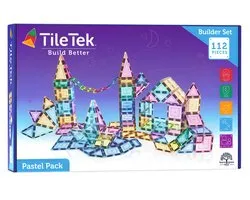 TileTek – 112-delige Magnetische Bouwset – Pastel – Magnetische Tegels – Voor Creatief Bouwen