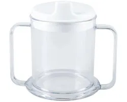 VOKA HandyCup - Handy beker - Drinkbeker - Handybeker - Handycup - 2 handgrepen - Met deksel - 450ML - Transparant - Drink Beker met tuit - Dubbel handvat