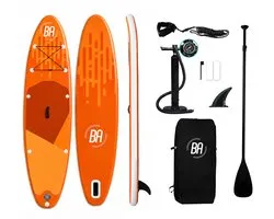 Best Active Horizon SUP Board XXL - 335x81x15cm - Opblaasbaar Paddle Board - Complete Set - Met Pomp / Draagtas / Verstelbare Peddel / Enkelkoord / Reparatiekit - Belastbaarheid Max. 150KG - Oranje