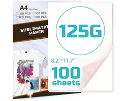 Papier de transfert Creativeally pour textiles - Papier de sublimation A4 - 100 feuilles - 100 grammes par mètre carré - Convient pour le Katoen, le métal, la céramique et le Glas - Papier de transfert - Papier de transfert pour t-shirts