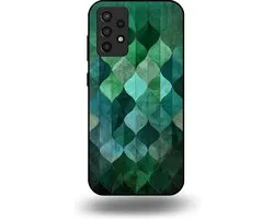 Smartphonica Telefoonhoesje geschikt voor Samsung Galaxy A72 met groene bladeren opdruk - TPU backcover case green leaf design - Groen geschikt voor Samsung Galaxy A72