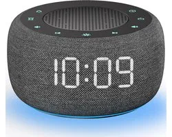 Buffbee Digital Alarm Clock Radio for Bedroom - 7 Colour Night Light, High-fidelity Sound Quality with Upward Facing Speaker, 4 Alarm Sounds, Full Range Display Dimmer for