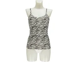 Apollo - Spaghetti top dames - Zebra design - Maat L/XL - Topjes dames - Carnavalskleding dames - Singlet dames carnval
