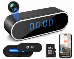 BP® Spy Camera Klok - Verborgen Camera - Afluisterapparatuur - Spionage Camera - Werkt met App - Bewegingsdetectie - Nachtzicht - FULL HD 1080P - Inclusief 32 GB SD Kaart - Nederlandse Handleiding