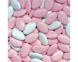 chocolade-boon - chocolade-dragees - doopsuiker - 350 gram - Roze-Wit - suikerboon - chocoladedragee - doopsuiker