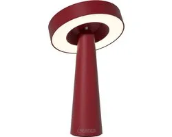 SOMPEX NEWDES TAFELLAMP TIP (ACCULAMP)ROOD - draadloos - dimbaar - met USB oplaadstation voor binnen en buiten