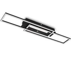 Briloner Lighting - LED ceiling light with middle light, warm white light colour, individually switchable LED ceiling light, memory function, rotatable living room lamp, black 3546-015