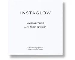 Instaglow Microneedling Infusion Kit - Klinisch Bewezen Peptidenmix & Hyaluronzuur - Anti-Aging & Hydratatie - Vermindert Rimpels & Verstevigt de Huid - 3 Behandelingen - Dermaroller Alternatief - Verbeterde Design