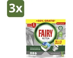 3 x Fairy – Vaatwastabletten – All-in-1 Platinum Fresh – 24 Tabletten - Vaatwastabletten - Vaatwassen - Reinigen - Vet Verwijderen - Schone Vaat