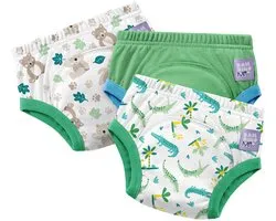 Lot de 3 culottes d'apprentissage réutilisables Jungle verte | Apprentissage de la propreté plus rapide et en toute confiance | Bambino Mio®