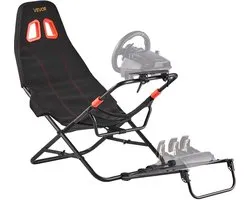 VEVOR Support de Volant, Cockpit Pliable et Réglable pour Simulateur de Course, 620 mm de Large, Compatible avec Logitech G923/G920/G29, Thrustmaster T248p, Fanatec, Hori, Mad Catz, Noir