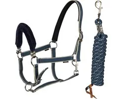 Horka Groundwork Halterset Summer - Shetty - Steelblue - avec corde de fond 4.2m