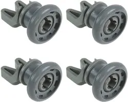 Roulettes pour panier supérieur de lave-vaisselle Multaparts® - lot de 4 pièces - | Dimensions roue Ø 25 mm, hauteur 34 mm | Convient pour Beko, Blomberg, Bomann, Brandt, Grundig, Hyundai, LG, Whirlpool, Zanussi | Roues alternatives 1885800300